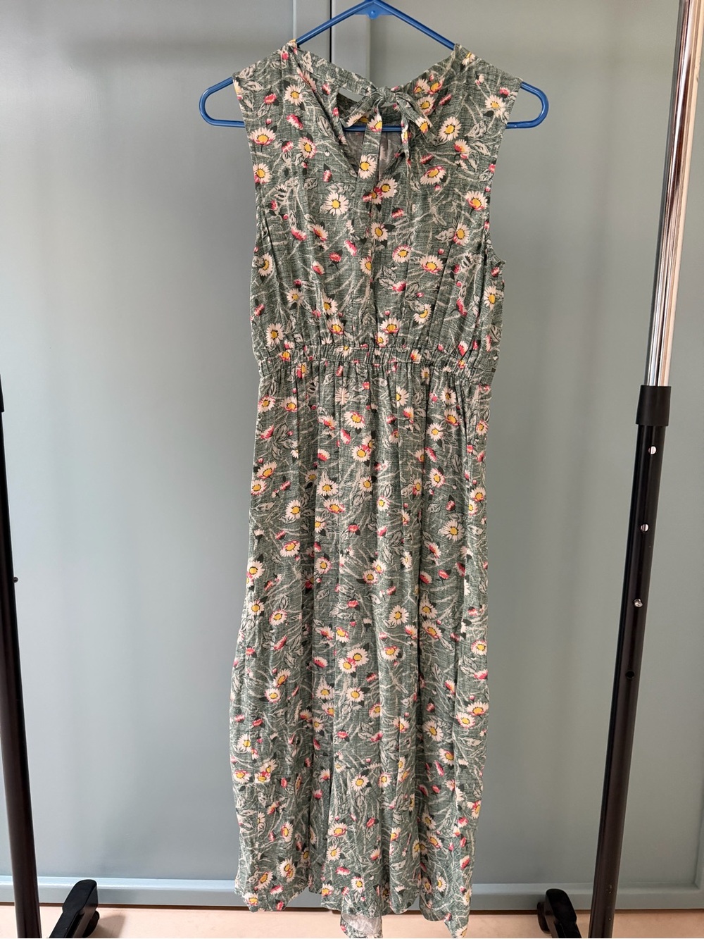 Cath Kidston London Green Floral Midi Dress with Pink and Yellow flowers, size S - Picture 2 of 11